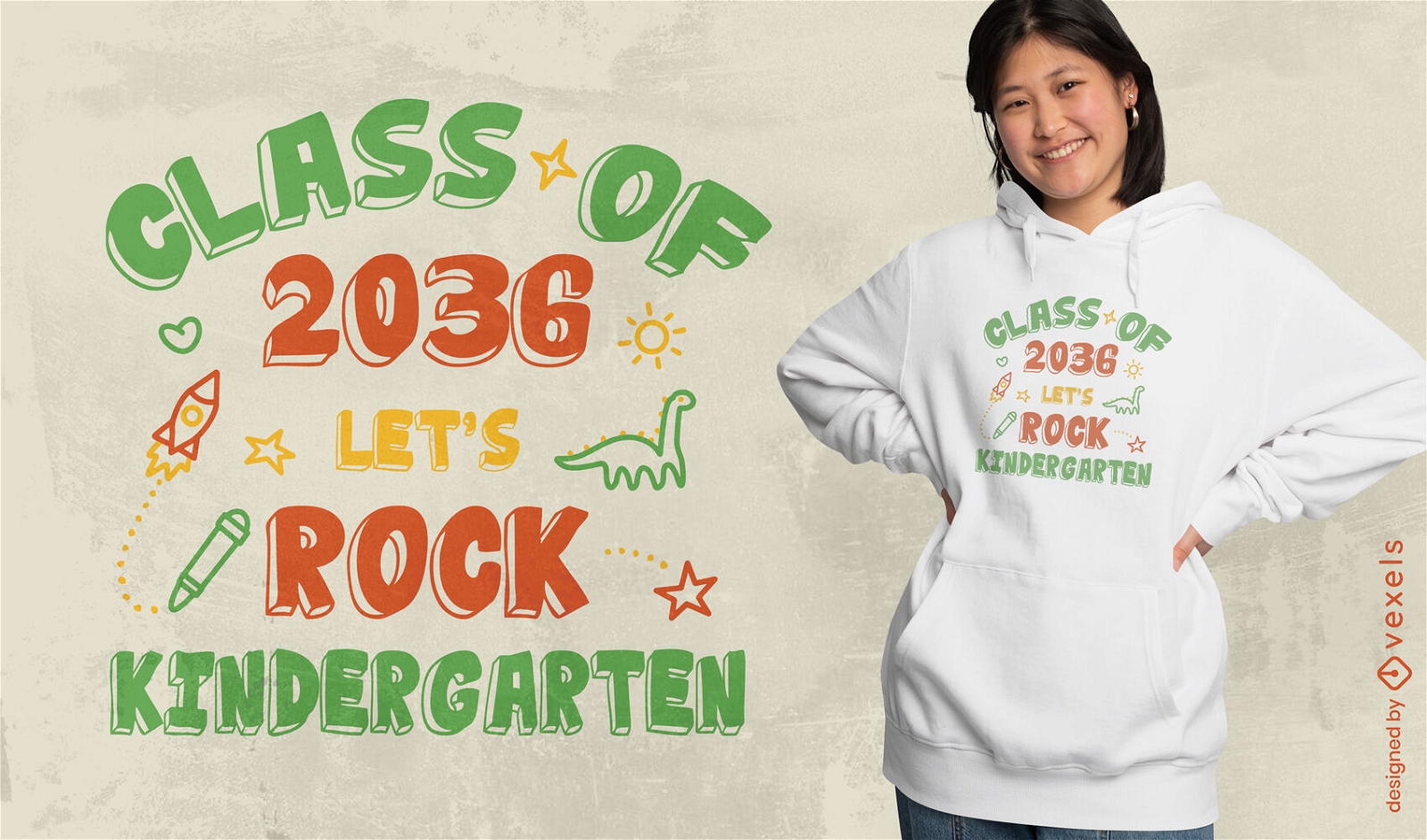 Let's rock kindergarten t-shirt design