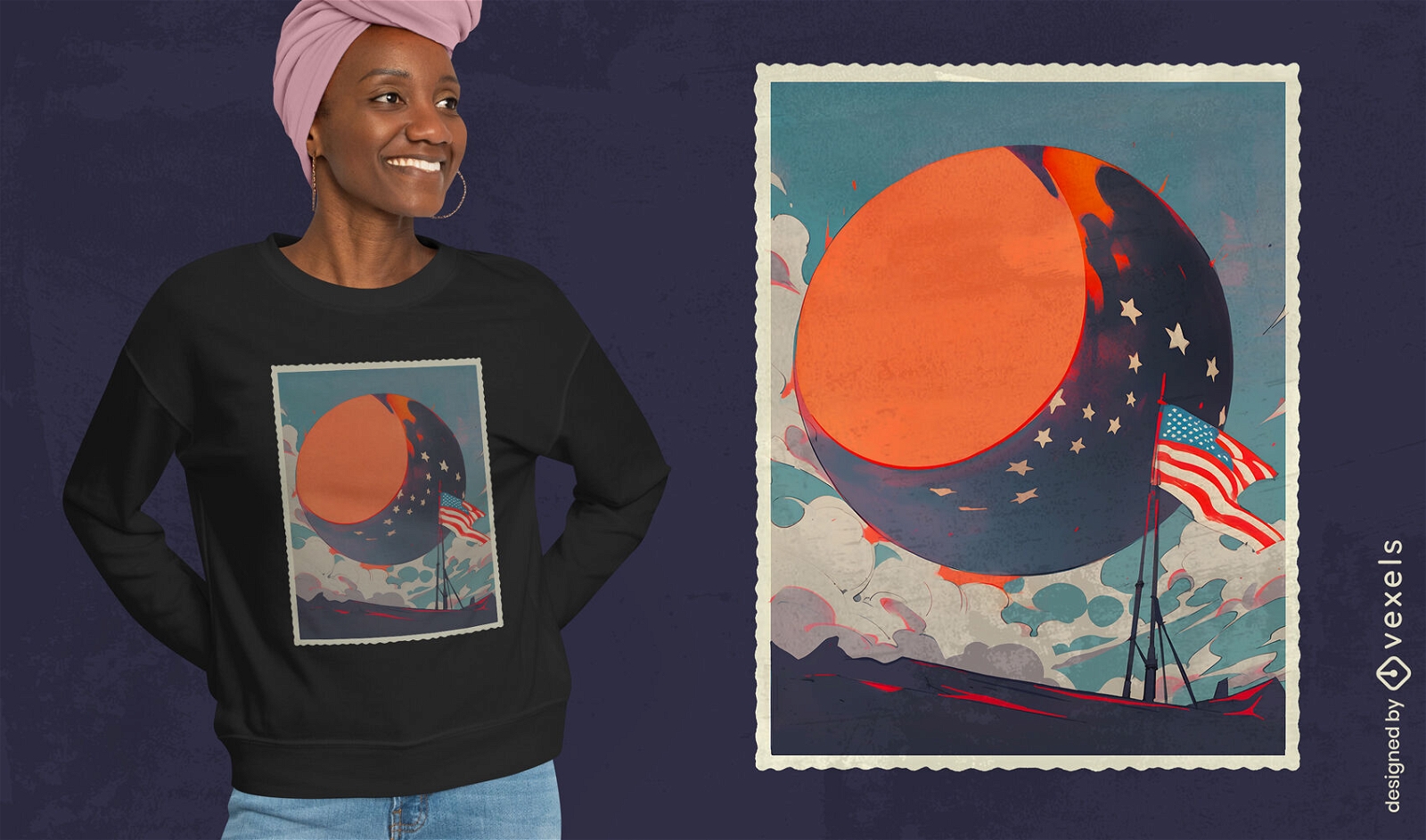 Mond-großes Sonnenfinsternis-T-Shirt-Design