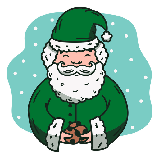 Der Weihnachtsmann hält einen Keks PNG-Design