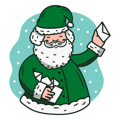 Der Weihnachtsmann hält einen Umschlag PNG-Design