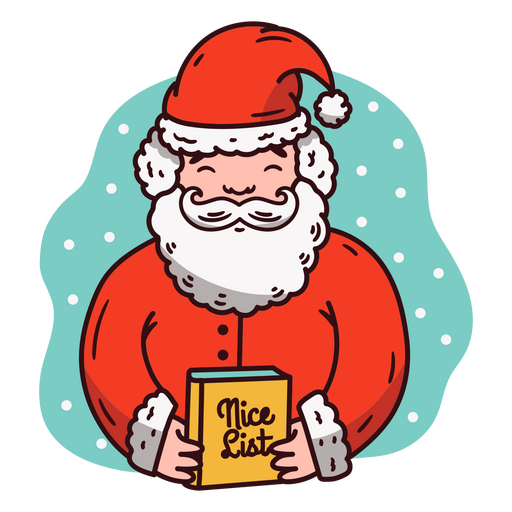 Der Weihnachtsmann hält das schöne Listenbuch PNG-Design