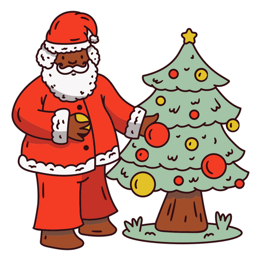 Design Png E Svg De Papai Noel Decorando Uma árvore De Natal Para Camisetas 