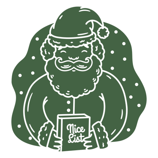 Charmanter Weihnachtsmann mit einem schönen Listendesign PNG-Design