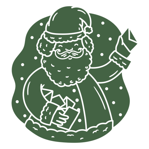 Fröhliche Weihnachtsmann-Grafik mit Geschenken im T-Shirt-Design PNG-Design