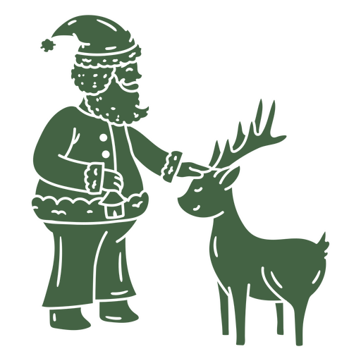 Ilustração caprichosa de Papai Noel com rena Desenho PNG