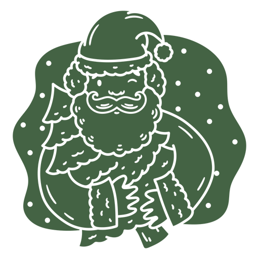 Cozy holiday character with festive tree illustration t-shirt design PNG Design