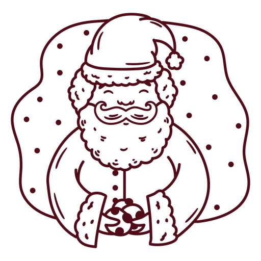 Niedliche Weihnachtsmannillustration mit festlichen Details PNG-Design