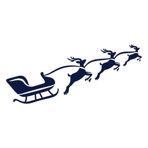 Diseño de silueta de trineo y reno Diseño PNG