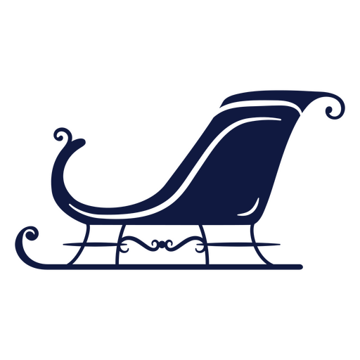 Classic decorative sleigh silhouette design PNG Design