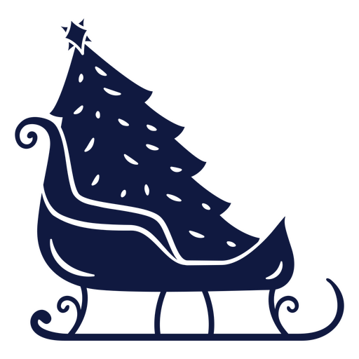 Design festivo de trenó de árvore de Natal Desenho PNG