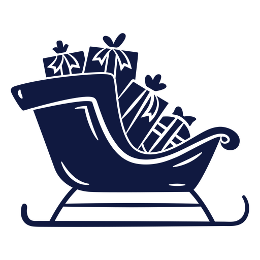 Classic christmas sleigh with gifts design PNG Design