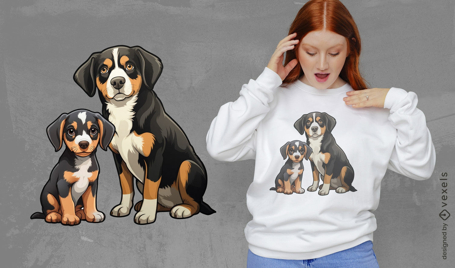 Entlebucher puppy and dog t-shirt design
