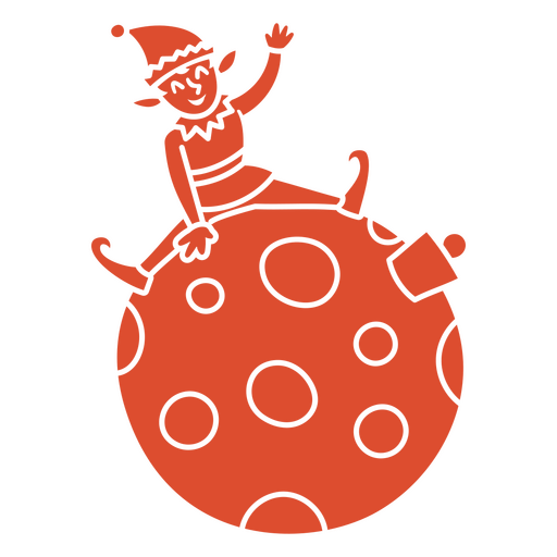 Playful elf on a whimsical planet design PNG Design
