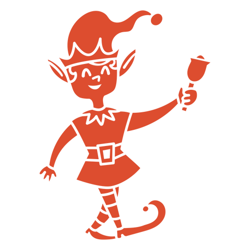 Diseño de personaje de elfo juguetón para decoraciones festivas. Diseño PNG
