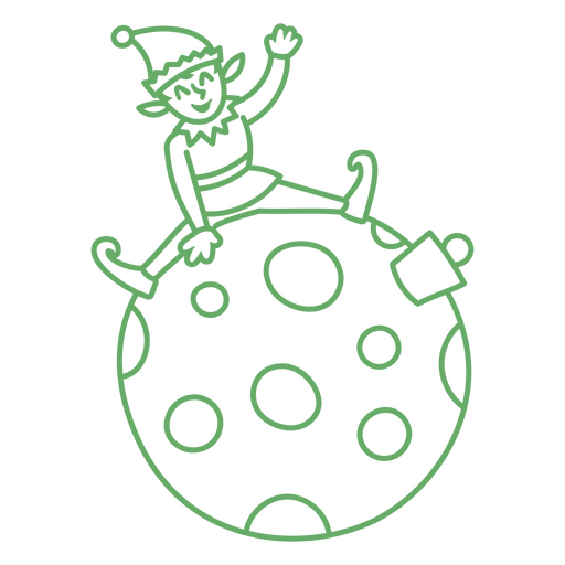 diseño de elfo juguetón en la luna Diseño PNG