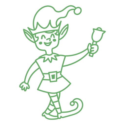 Verspieltes Weihnachtself-Illustrationsdesign PNG-Design