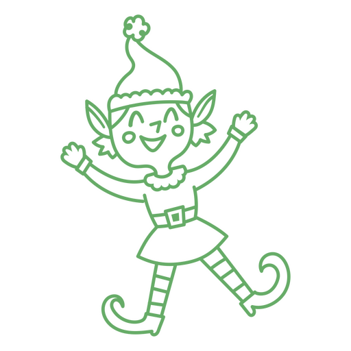 Personaje de dibujos animados feliz con diseño de atuendo festivo. Diseño PNG
