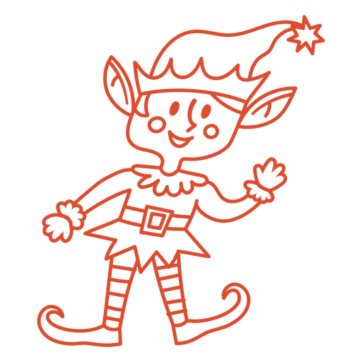 Cheerful cartoon elf character illustration design PNG Design