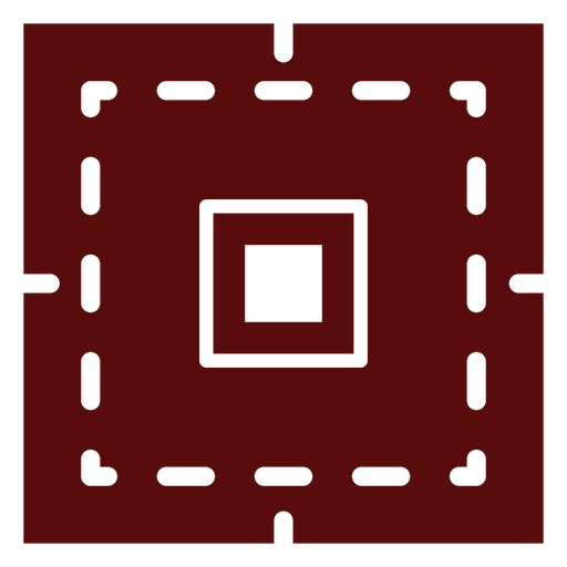 Bold square outline with dashed border design PNG Design