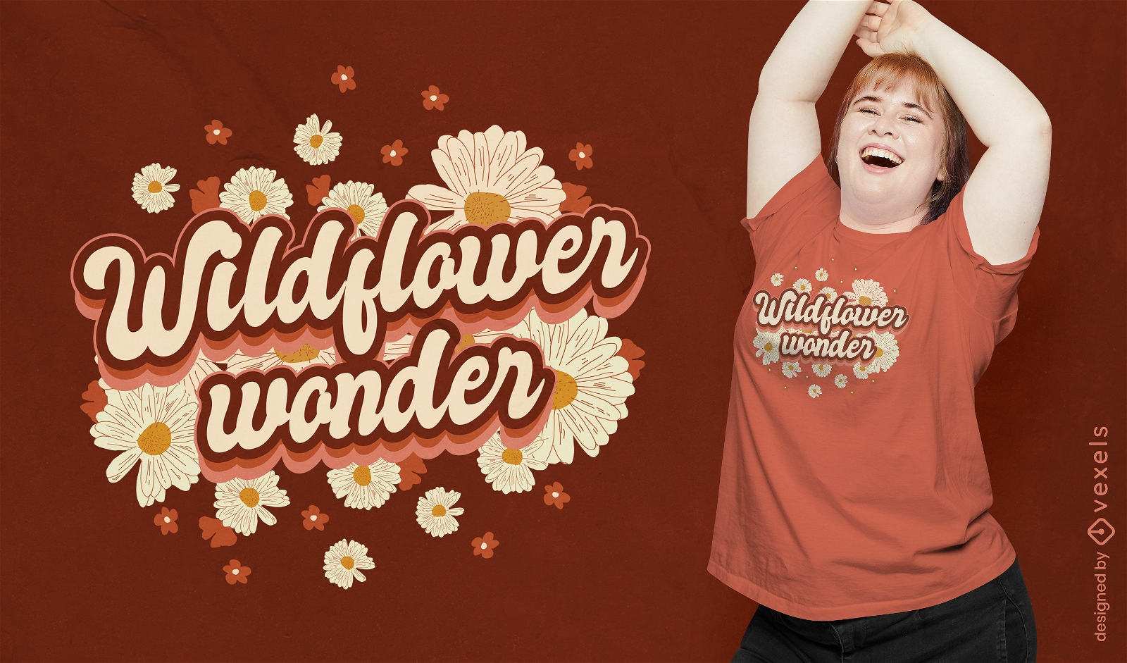 Diseño de camiseta con cita floral de maravilla de flores silvestres