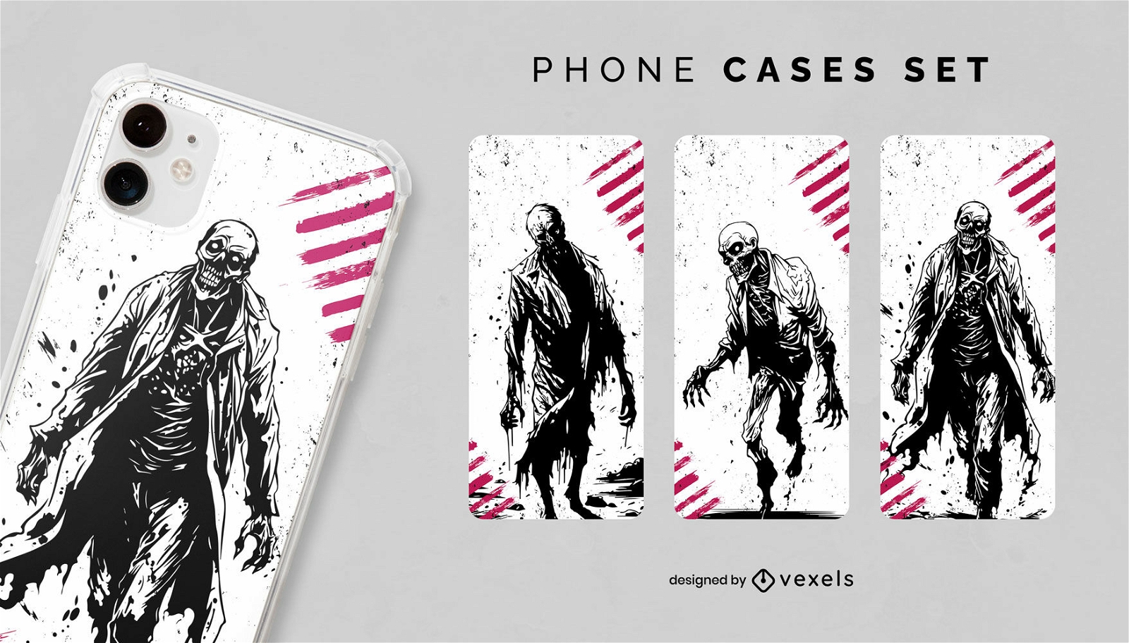 Zombie walking monster phone case set