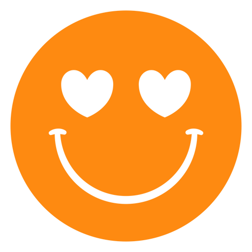 Verspieltes Smiley-Gesicht mit Herzaugen PNG-Design