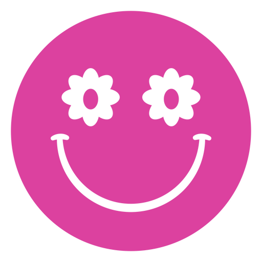 Estampa vibrante de carinha sorridente com detalhes florais para camiseta Desenho PNG