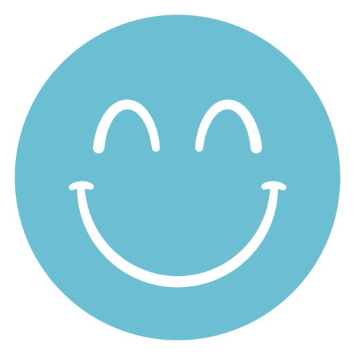 Illustration eines leuchtend blauen, fröhlichen Gesichts PNG-Design