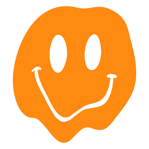 Design vintage de carinha sorridente laranja em fundo cinza para camiseta Desenho PNG