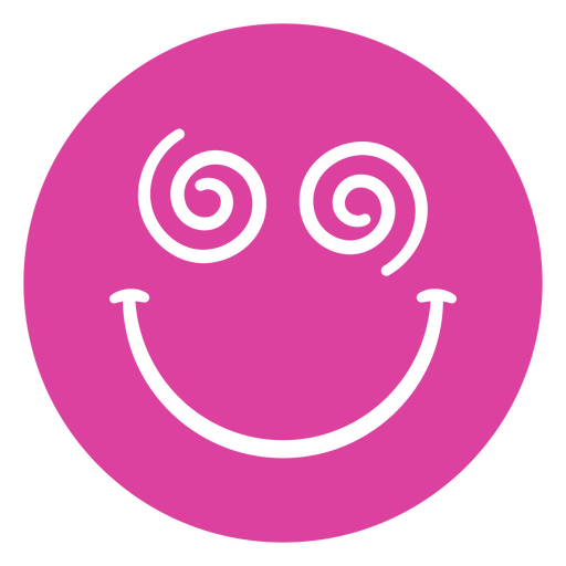 Playful spiral smiley face design PNG Design