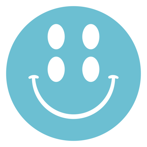 Diseño de camiseta con ilustración de una alegre carita sonriente azul Diseño PNG