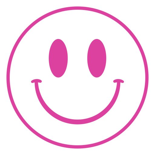 Lebendiges, rundes Smiley-Gesicht als Grafikdesign für Bekleidung PNG-Design