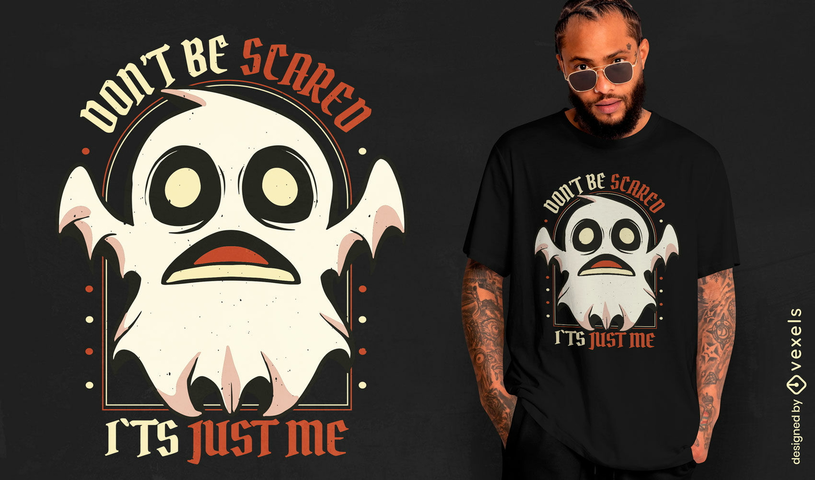 Design engraçado de camiseta de halloween fantasma