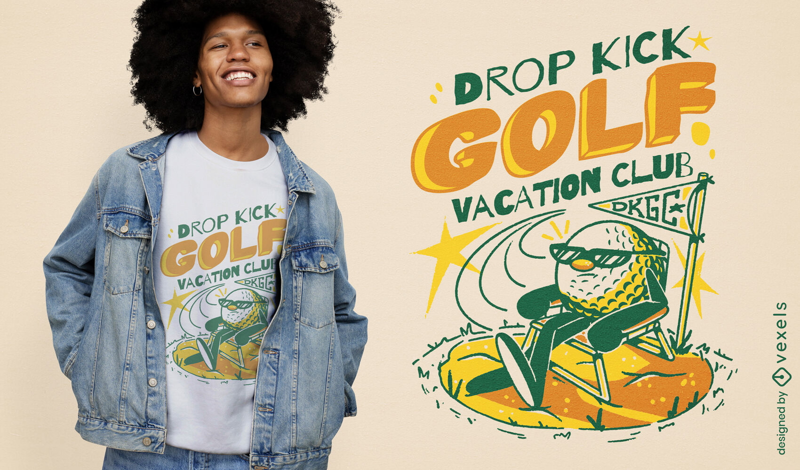 Design de camiseta para clube de férias de golfe Drop Kick