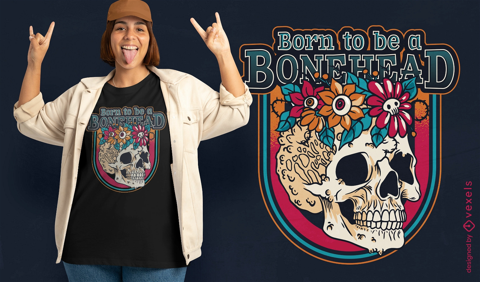 Born to be a bonehead t-shirt design