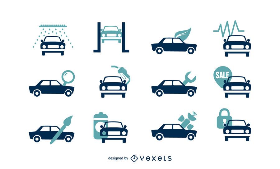 Car Services Vector Icons Car Services Vector Icons
