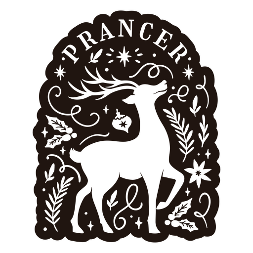 Elegantes Prancer-Design mit aufwendigen floralen Elementen PNG-Design