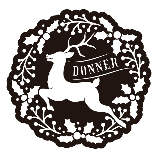 Elegante diseño de reno navideño con pancarta Diseño PNG