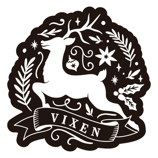 Elegantes Rentier-Design mit Füchsin und festlichen Elementen PNG-Design