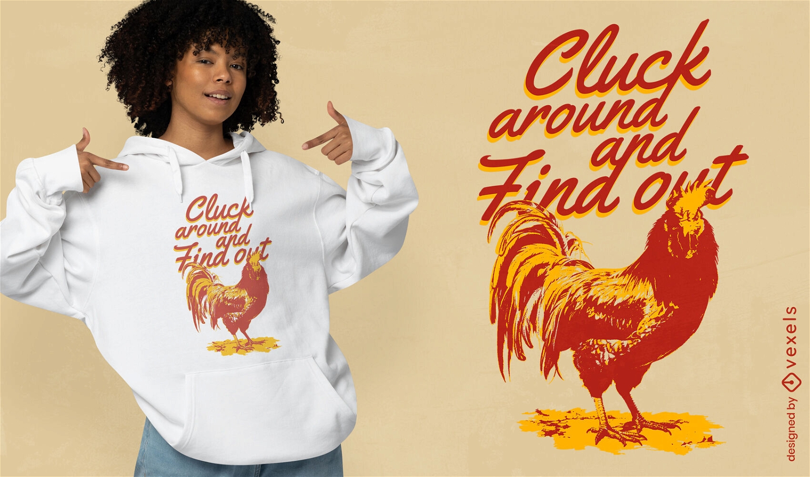Diseño de camiseta de animales de granja de gallo enojado