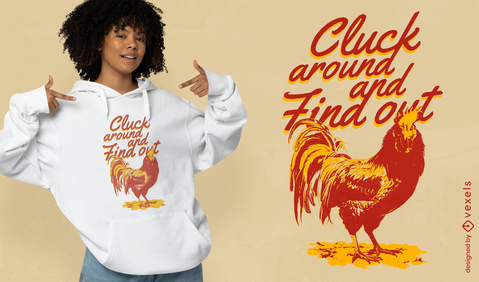 Diseño de camiseta de animales de granja de gallo enojado