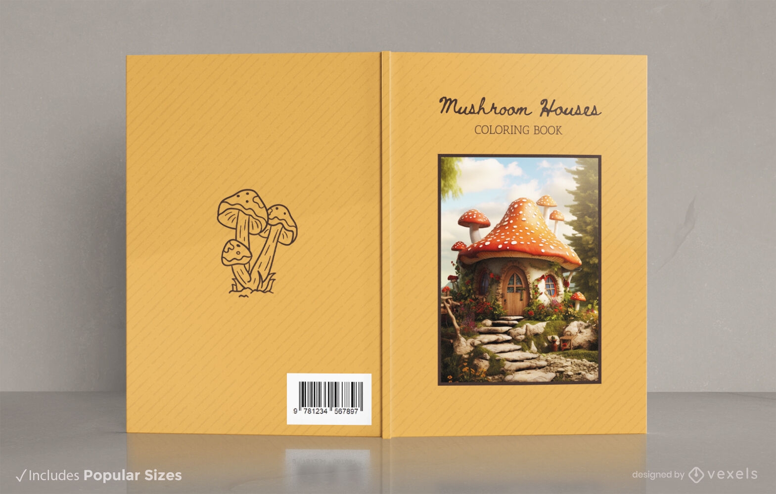 Design de capa de livro de fantasia de casa de cogumelo