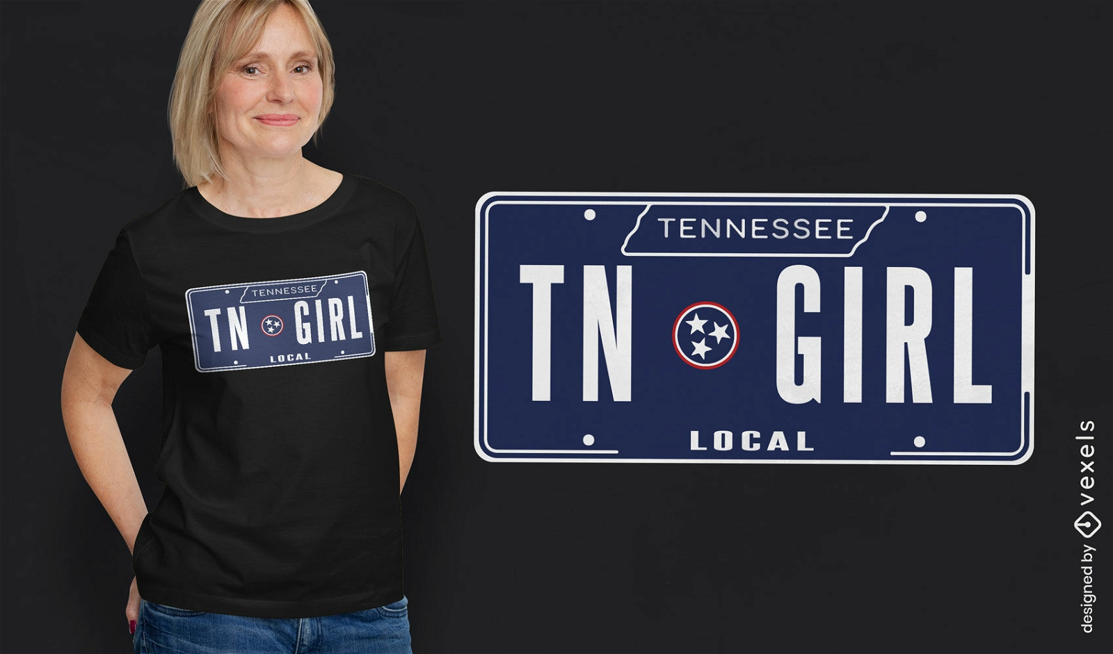 Dise?o de camiseta con matr?cula de Tennessee.