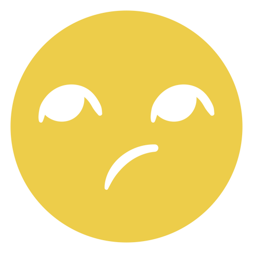 design de emoji amarelo cético Desenho PNG