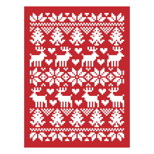 Cartão de natal vermelho com renas Desenho PNG