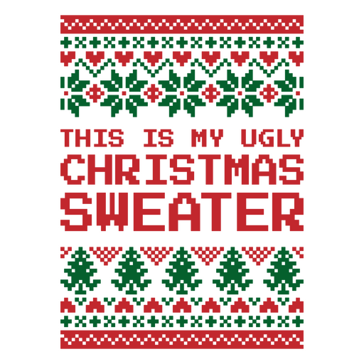Lustiges Design für einen hässlichen Weihnachtspullover PNG-Design
