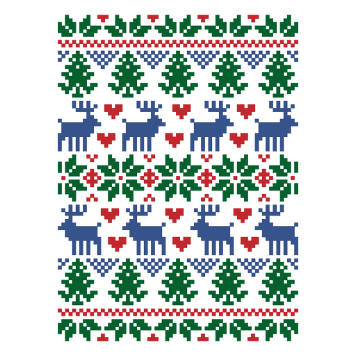 Suéter de Natal com renas e árvores Desenho PNG