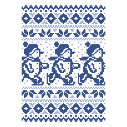 Ugly christmas sweater with a blue and white pattern PNG Design