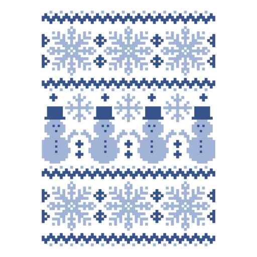 Ugly christmas sweater with snowflakes and snowmen PNG Design