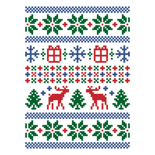 Christmas sweater with reindeer and snowflakes PNG Design
